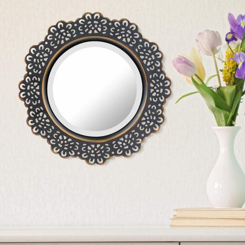 12.5" Decorative Floral Metal Lace Wall Mirror - Stonebriar Collection, 4 of 5