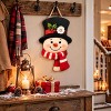 Christmas Snowman Wooden Welcome Sign for Front Door, Winter Hanging ...