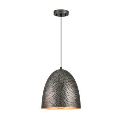 LLHZSY Industrial Silver Hammered Dome Island Pendant Light Fixture - W 11 2/5" x H 12 3/5"
