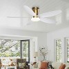 36/42/48 Inches Flush Mount Ceiling Fan with Light,Gold Base with White Blades - 2 of 4