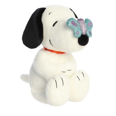 Aurora White Plush Snoopy with Butterfly on Nose