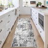 Runner Rug Modern Abstract Washable Rug Stain Resistant Carpet Non-Slip Backing Low Pile Floor Cover Kitchen Hallway EntrywayBrown/Green - 2 of 4