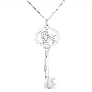 Haus of Brilliance Silver Diamond Accent Zodiac Key Pendant Necklace - 1 of 4