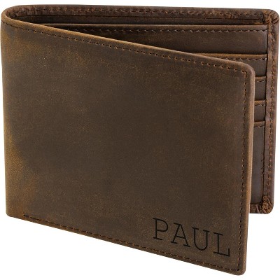 Paaaawaters Top Grain Leather Wallet for Men | RFID Blocking | Extra Capacity Bifold Wallet with 2 ID Windows