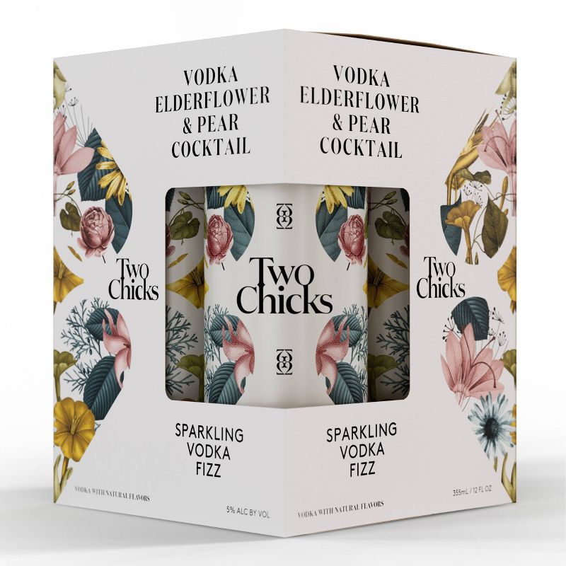 Two Chicks Sparkling Elderflower and Pear Cocktail - 4pk/355ml Cans, 1 of 3