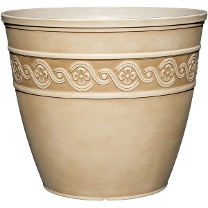 Classic Home and Garden Indoor/Outdoor Round Corinthian Resin Flower Pot Planter - 1 of 4
