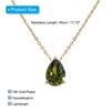 Unique Bargains Women's Birthstone Cubic Zirconia 18K Gold Plated Teardrop Necklace 17.7" - 2 of 4