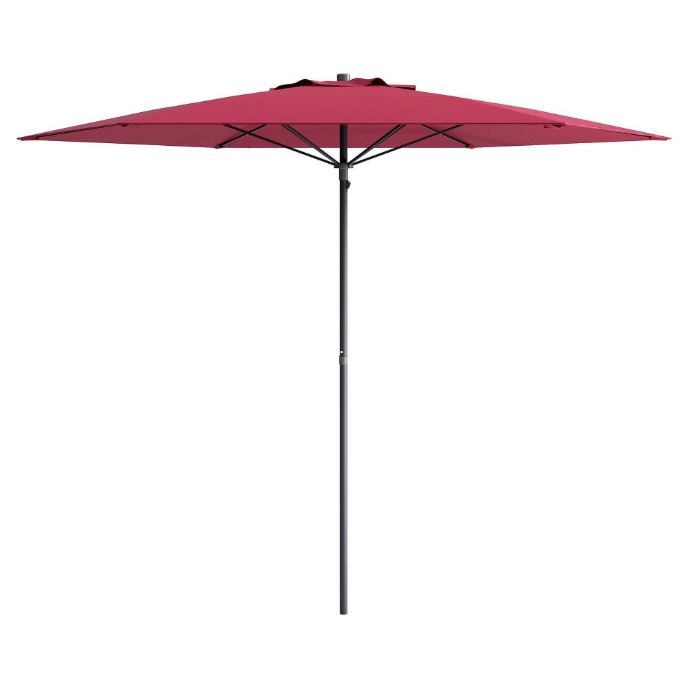 Photos - Umbrella CorLiving 7.5' x 7.5' UV and Wind Resistant Beach/Patio  Red  