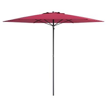 7.5' x 7.5' UV and Wind Resistant Beach/Patio Umbrella Red - CorLiving