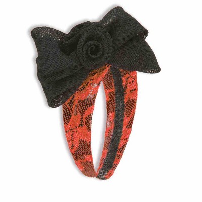 Forum Novelties Women's Pink Lace 80s Bow Headband