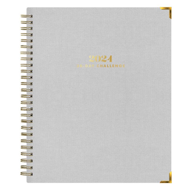 The Everygirl x Day Designer 2024 Planner Weekly/Monthly 7&#34;x9&#34; 30 Day Challenge Bookcloth Light Gray, 1 of 14