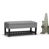 CAVINAS Faux Leather Storage Ottoman Bench,Upholstered Ottoman with Open Slat Bottom Shelf for Living Room,Bedroom - 4 of 4
