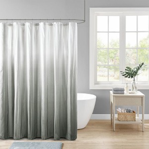 PAGED 72x72 Inch Polyester Ombre Printed Shower Curtain with 12 Button Holes on Top,Seersucker Shower Curtains for Bathroom - 1 of 4