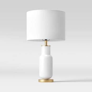 Large Assembled Tapered Glass Table Lamp (Includes LED Light Bulb) White - Threshold™