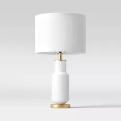Large Assembled Tapered Glass Table Lamp (Includes LED Light Bulb) White - Project 62™