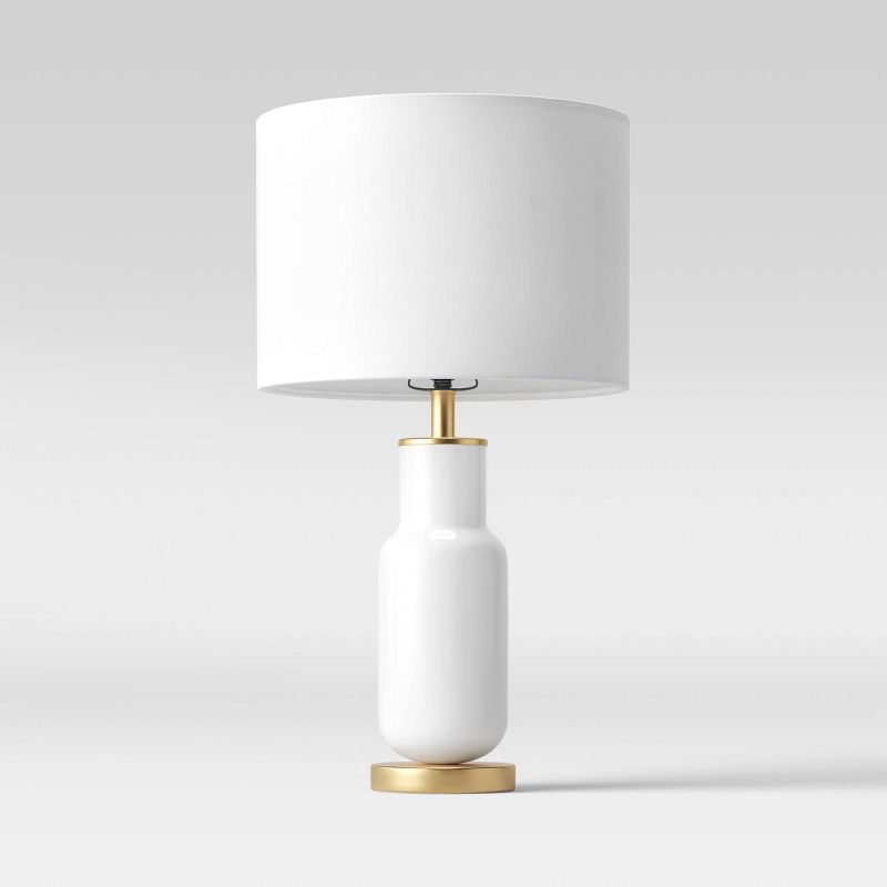 Large Assembled Tapered Glass Table Lamp (Includes LED Light Bulb) White - Threshold&#8482;, 1 of 6