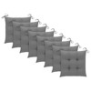 vidaXL 8X Solid Acacia Wood Patio Dining Chairs with Cushions - Gray, Weather-Resistant for Garden, Terrace, or Patio - 4 of 4