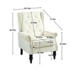Modern Accent Chair with Rubber Wood Legs, Stylish Button-Tufted Lounge Armchair for Living Room & Bedroom - ModernLuxe - 3 of 4