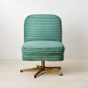 Spaulding Channel Velvet Accent Swivel Chair with Brass Base Green - Opalhouse™ designed with Jungalow™ - image 3 of 4