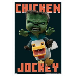 Trends International A Minecraft Movie - Chicken Jockey Framed Wall Poster Prints - 1 of 4