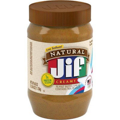 Jif Natural Creamy Peanut Butter - 40oz