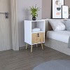 NicBex Nightstand with 1 Drawer,Modern Side Table with Storage Space and Open Shelf,Bedside Table for Bedroom,Living Room,White Brown - 2 of 4