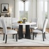 5-Piece Dining Set with Round Table and 4 Upholstered Chairs - 2 of 4