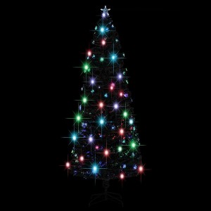 vidaXL Christmas Tree Green and white Fiber optic, PVC 8 ft - 1 of 4