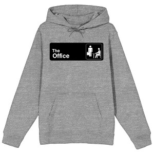 The Office Two Figures Adult Heather Grey Hoodie - 1 of 3