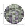 Sage And Purple Striped Washable Indoor Outdoor Area Rug - 3 of 4
