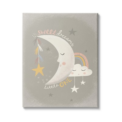 Stupell Industries Sweet Dreams Little One Sentiment Sleeping Crescent Moon