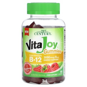 21st Century VitaJoy Gummies, B-12, Extra Strength, Raspberry, 90 Gummies (1500 mcg per Gummy) - 1 of 4