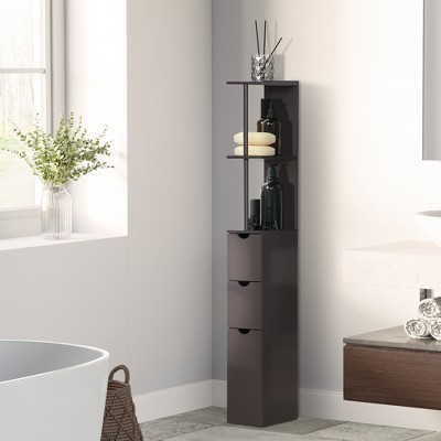 54" Tall Bathroom Storage Freestanding Linen Tower With