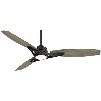 65" Minka Aire Farmhouse Outdoor Ceiling Fan with Dimmable LED Light Remote Control Coal Gray Wet Rated for Patio Exterior House