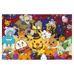 Trends International Pokémon: Halloween Party- Group Framed Wall Poster Prints - 1 of 4