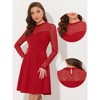 INSPIRE CHIC Women's Mesh See-Through Heart Sheer Sleeve Skater Party Dress - 2 of 4