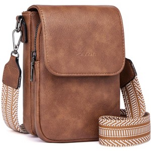 Small Crossbody Bags for Women Trendy,Leather Triple Compartment Cell Phone Crossbody Wallet - 1 of 4