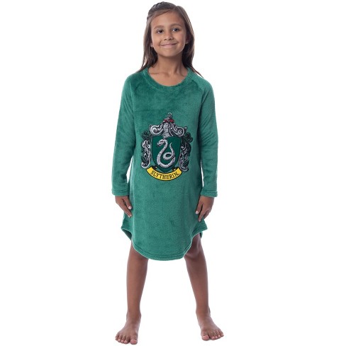 Harry Potter Girls Slytherin Crest Raglan Pajama Nightgown all