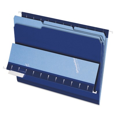 Pendaflex Interior File Folders 1/3 Cut Top Tab Letter Navy Blue 100/Box 421013NAV