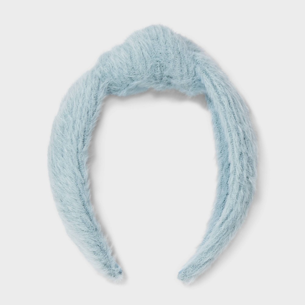 Fuzzy Top Knot Headband - Universal Thread™ Light Blue