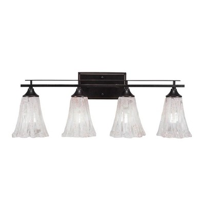 Toltec Lighting Uptowne 4 - Light Vanity in  Dark Granite with 5.5" Fluted Italian Ice Shade