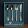 Boersma 16-Piece Luxury Premium Silverware Dinnerware Tableware With Forks, Knives, Spoons, And Teaspoons - Durable, And Rust-Resistant Cutlery - 2 of 4