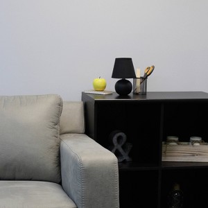 Simple Designs 8.66" Compact Ceramic Globe Table Lamp with Stylish Shade (Includes LED Light Bulb) - 1 of 4