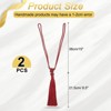 Unique Bargains Handmade Elegant Curtain Ties Holdbacks with Tassel for Home Office Hotel Decor Dark Red 2 Pcs - 2 of 4