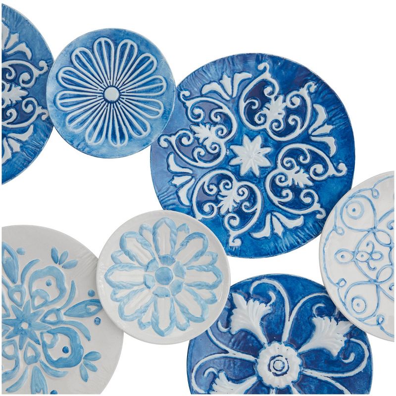 Metal Plate Wall Decor with Embossed Details Blue - The Novogratz, 2 of 6