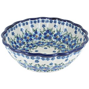 Blue Rose Polish Pottery 1278 Zaklady Medium Scallop Bowl - 1 of 1