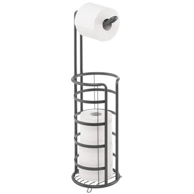 Mdesign Metal Free-standing Toilet Paper Holder - White : Target