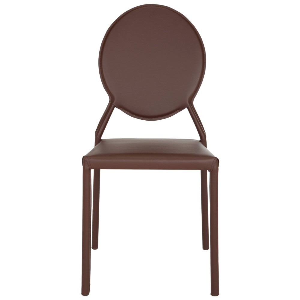 Set of 2 Warner Round Side Chairs Brown Safavieh For Sale