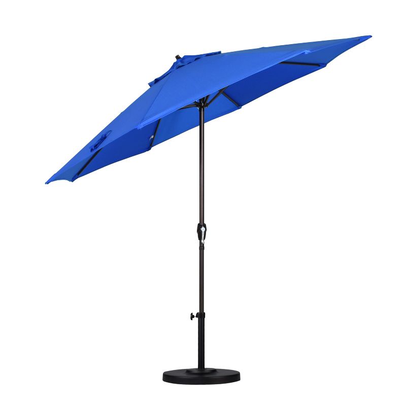 9&#39; x 9&#39; Aluminum Auto Tilt Crank Lift Patio Umbrella Royal Blue - California Umbrella, 4 of 7