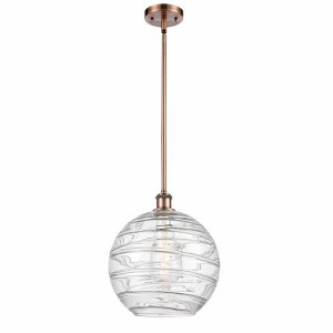 Athens Deco Swirl - 1 Light Stem Hung Mini Pendant In Industrial Style-15 Inches Tall and 12 Inches Wide - 1 of 1